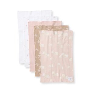 Burt's Bees Baby Kids Burp Cloths Pink Floral Organic Cotton 5 Pack OS